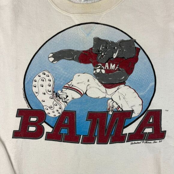 Vtg Russell Athletic 1989 Alabama Crimson Tide Crewneck Sweatshirt Elephant XL - Picture 2 of 15